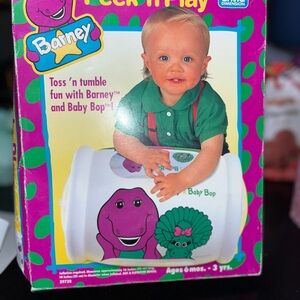 Vintage Barney & Friends Peek 'N Play Inflatable Kids TV Show Baby Toy w/Box